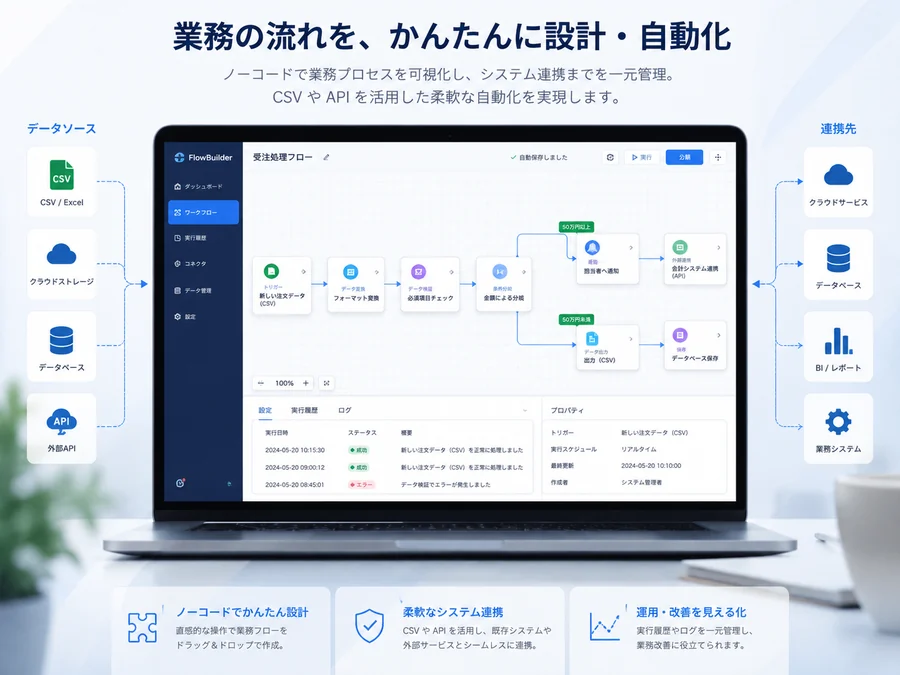 ワークフロー構築の画面